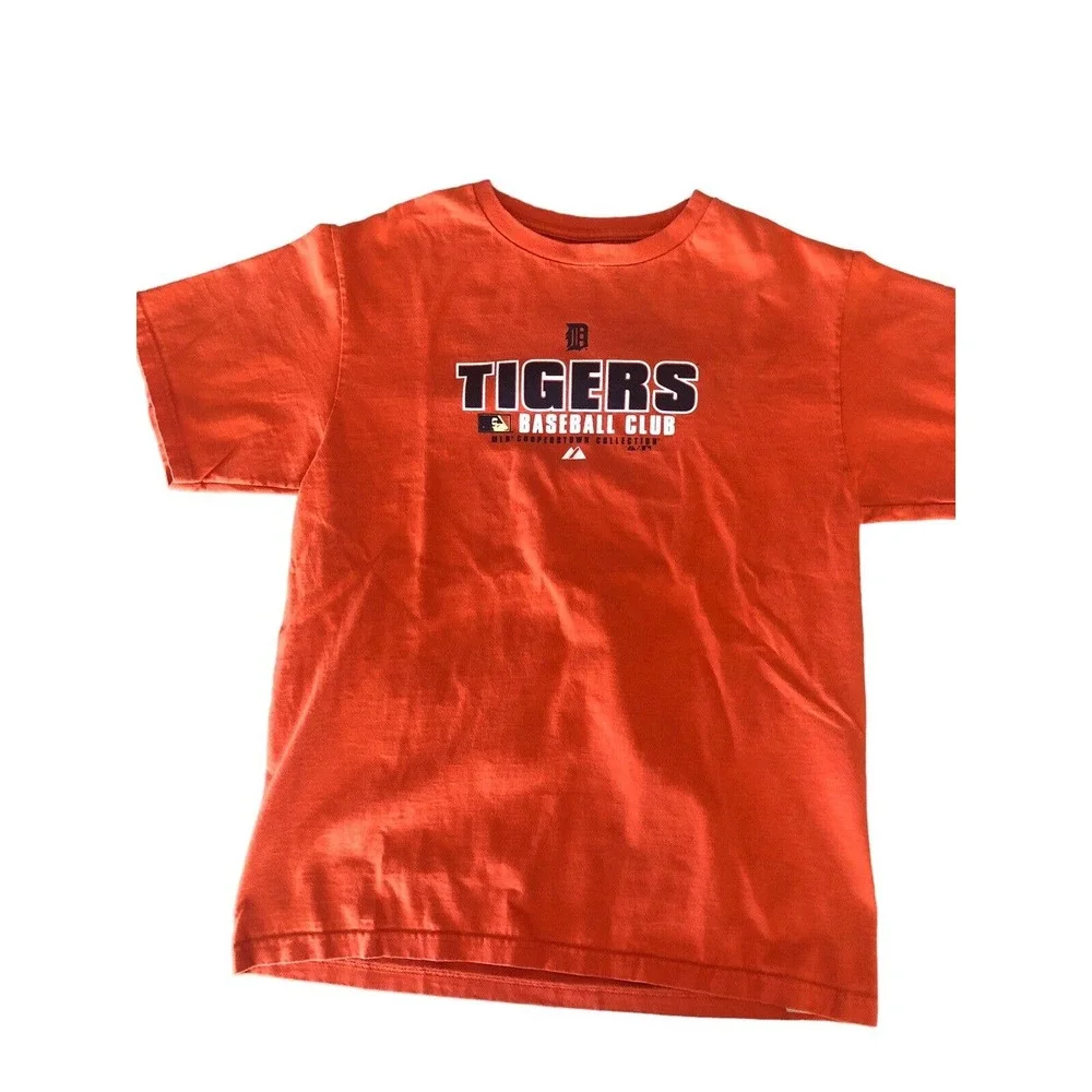 Detroit Tigers Cooperstown Collection Majestic MLB T Shirt Youth XL‎ Women Small